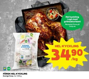 Coop Färsk hel kyckling erbjuda