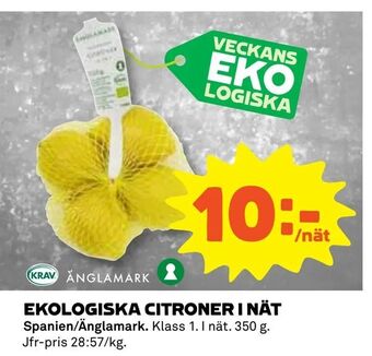 Coop Konsum Ekologiska citroner i nät erbjuda