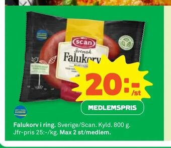 Stora Coop Falukorv i ring erbjuda