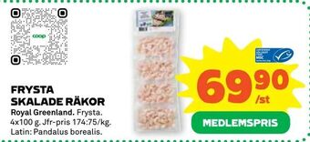 Stora Coop Frysta skalade räkor erbjuda