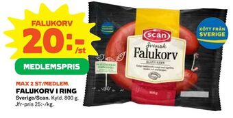 Coop Falukorv i ring erbjuda