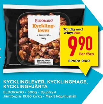 Willys Kycklinglever, kycklingmage, kycklinghjärta erbjuda