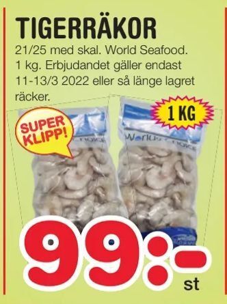 Nya Pulsen Tigerräkor erbjuda