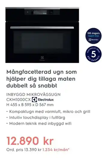 Inbyggd mikrovågsugn ckm1000cx