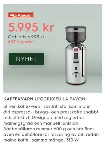 Kaffekvarn lpggri01eu la pavoni