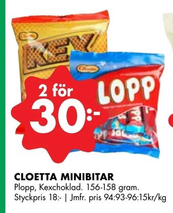 ÖoB Cloetta minibitar erbjuda