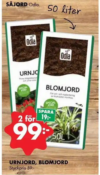 ÖoB Urnjord, blomjord erbjuda