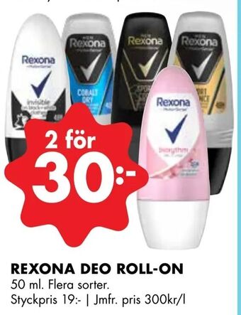 ÖoB Rexona deo roll-on erbjuda