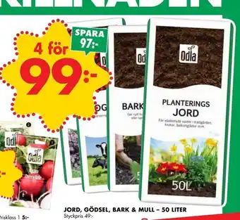 ÖoB Jord, gödsel, bark & mull - 50 liter erbjuda