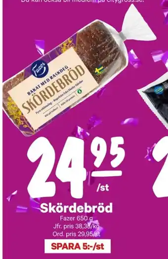 City Gross Fazer Bröd Matbröd erbjuda