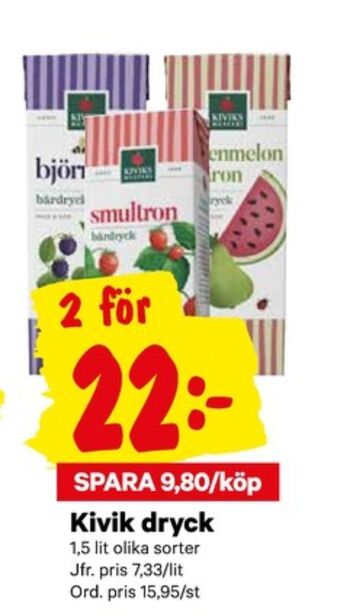 City Gross Kivik Fruktdryck erbjuda