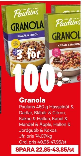City Gross Paulùns Granola erbjuda