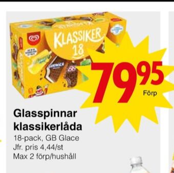 Matöppet GB Klassiker Glasspinnar erbjuda