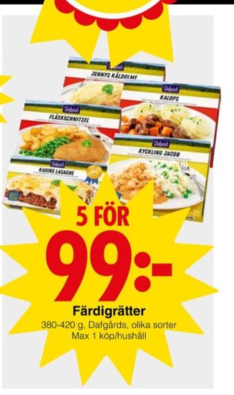 Matöppet Dafgårds Färdigrätter erbjuda
