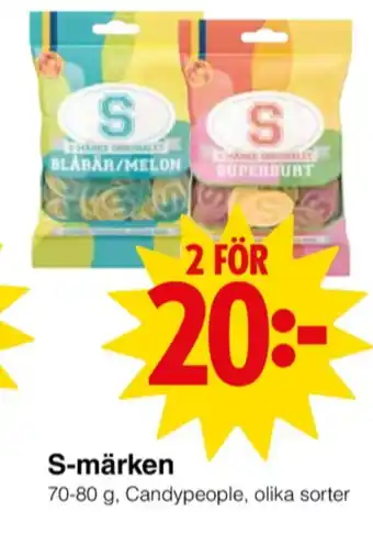 Matöppet Candy People S märke Godispåsar erbjuda
