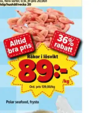 Östenssons Polar Seafood Räkor med skal erbjuda