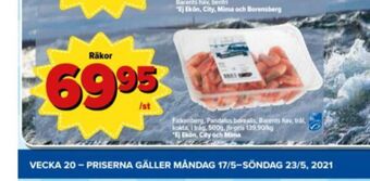 Östenssons Falkenberg Seafood Räkor med skal erbjuda