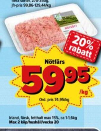Östenssons Nötfärs erbjuda