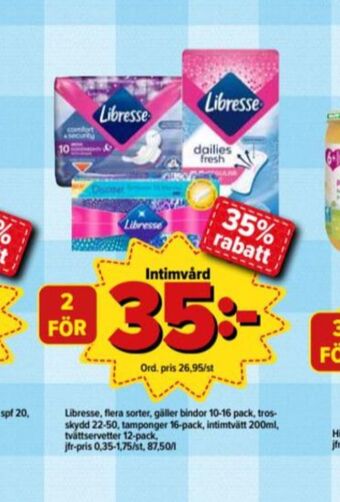 Östenssons Libresse Bindor erbjuda