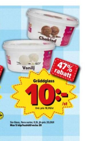 Östenssons Sia Gräddglass erbjuda
