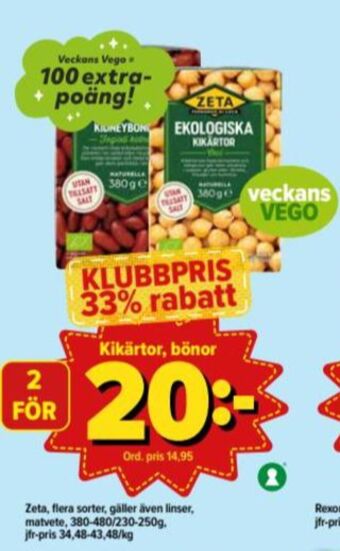 Östenssons Zeta Kikärter erbjuda