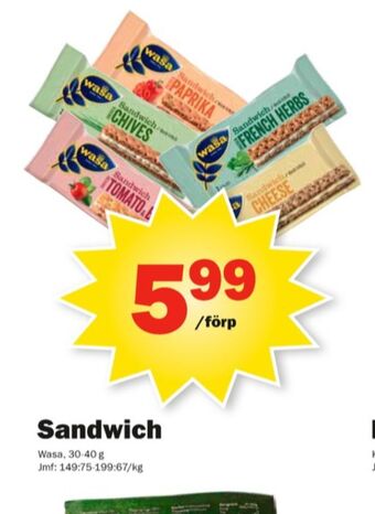 Pekås Wasa Sandwich erbjuda