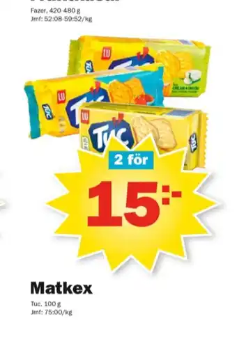 Pekås Tuc Kex erbjuda