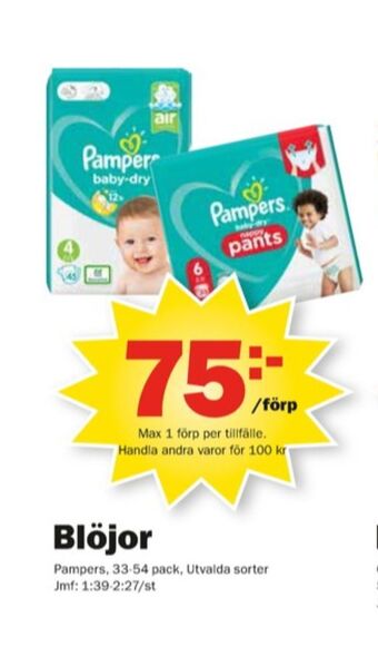 Pekås Pampers Blöjor erbjuda