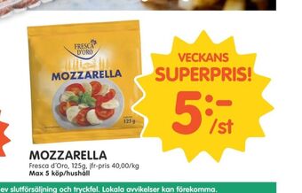 Tempo Fresca d oro Mozzarella erbjuda