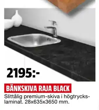 Bauhaus Bänkskiva raja black erbjuda