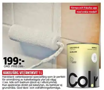 Kakelfärg vit/antikvit 1 l