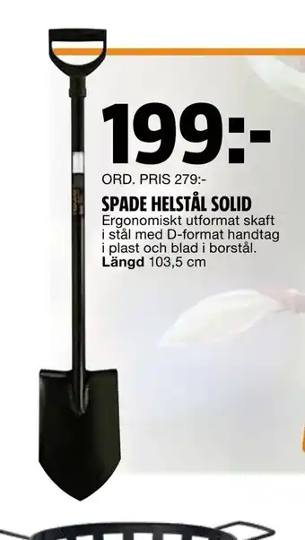 Bauhaus Spade helstål solid erbjuda