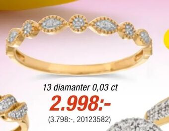 Guldfynd Ringar i 18K guld med diamanter erbjuda