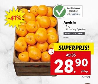 Lidl Apelsin erbjuda