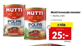 Lidl Mutti krossade tomater erbjuda
