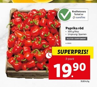 Lidl Paprika röd erbjuda