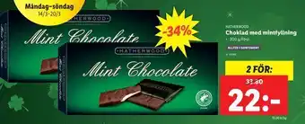 Lidl Choklad med mintfyllning erbjuda