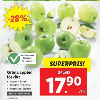 Gröna äpplen lösvikt
