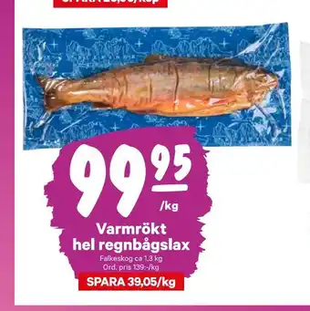 Varmrökt hel regnbågslax