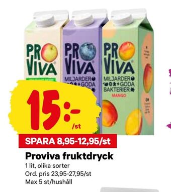 City Gross Proviva fruktdryck erbjuda