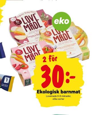 City Gross Ekologisk barnmat erbjuda