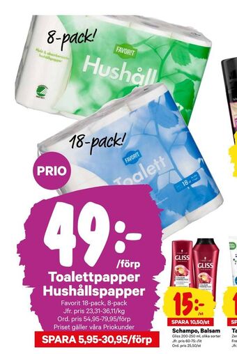 City Gross Toalettpapper Hushållspapper erbjuda