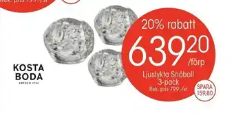 Ljuslykta Snöboll 3-pack