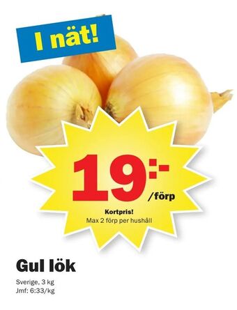 Pekås Gul lök erbjuda