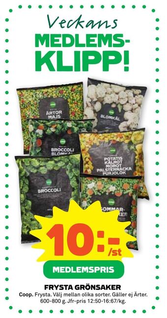 Stora Coop Frysta grönsaker erbjuda