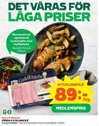 Coop Konsum Färsk kycklingfilé erbjuda