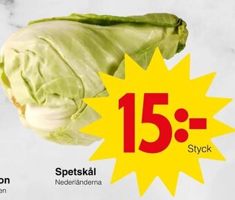 Matöppet Spetskål erbjuda