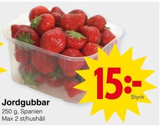 Matöppet Jordgubbar erbjuda