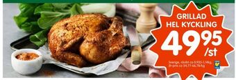 Tempo Grillad hel kyckling erbjuda