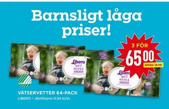 Willys Våtservetter 64-pack erbjuda